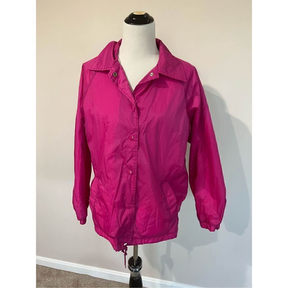 Current Seer Vintage women Basic hot Pink Jacket Windbreaker Lightweight size L